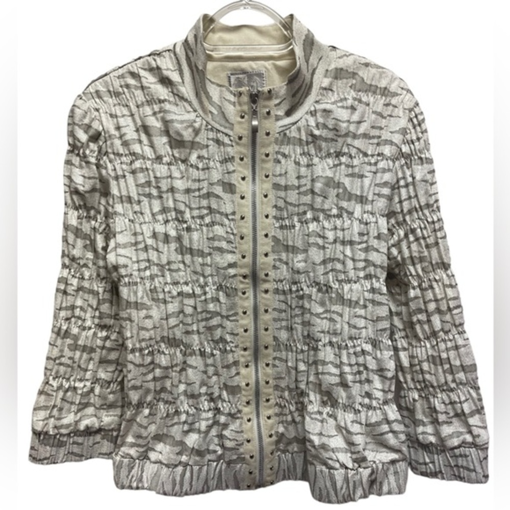 Roberta Makali Animal Print Zip Front Jacket Size Large